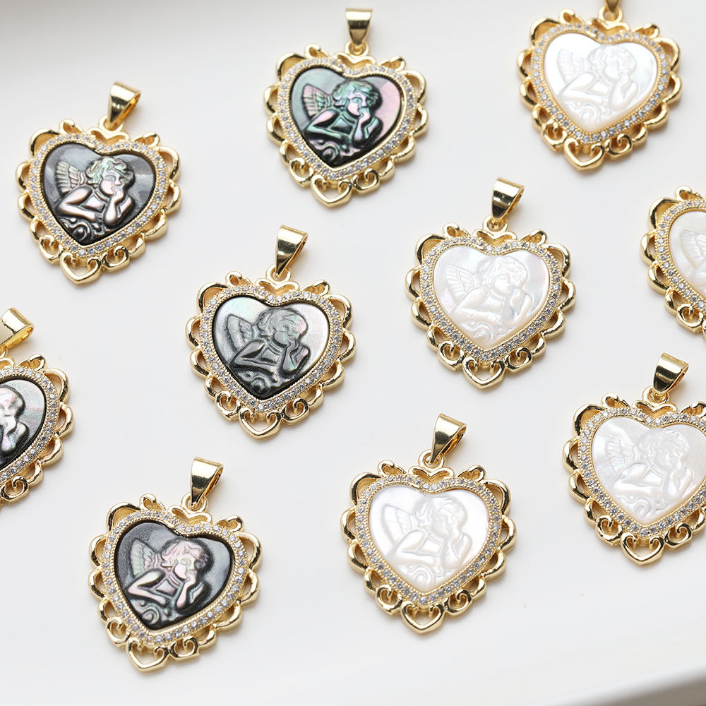 1PCS Dainty Heart Shell Angel  - Charm Necklace Dainty บทวิจารณ์และราคา