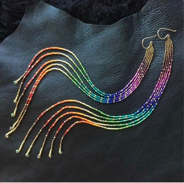 Rice bead earrings Gradient co - Tassel Earrings Boho บทวิจารณ์และราคา
