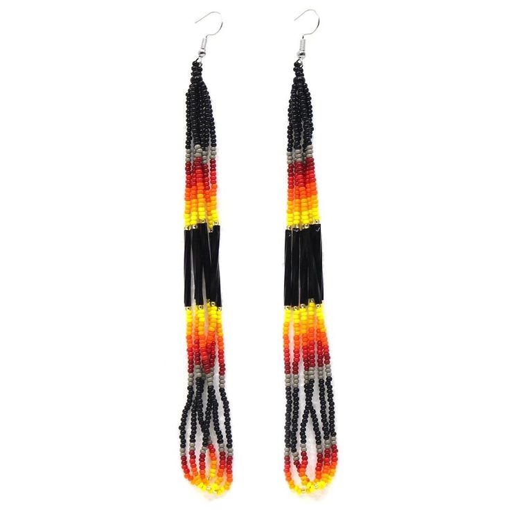 Rice bead earrings Gradient co - Tassel Earrings Boho บทวิจารณ์และราคา