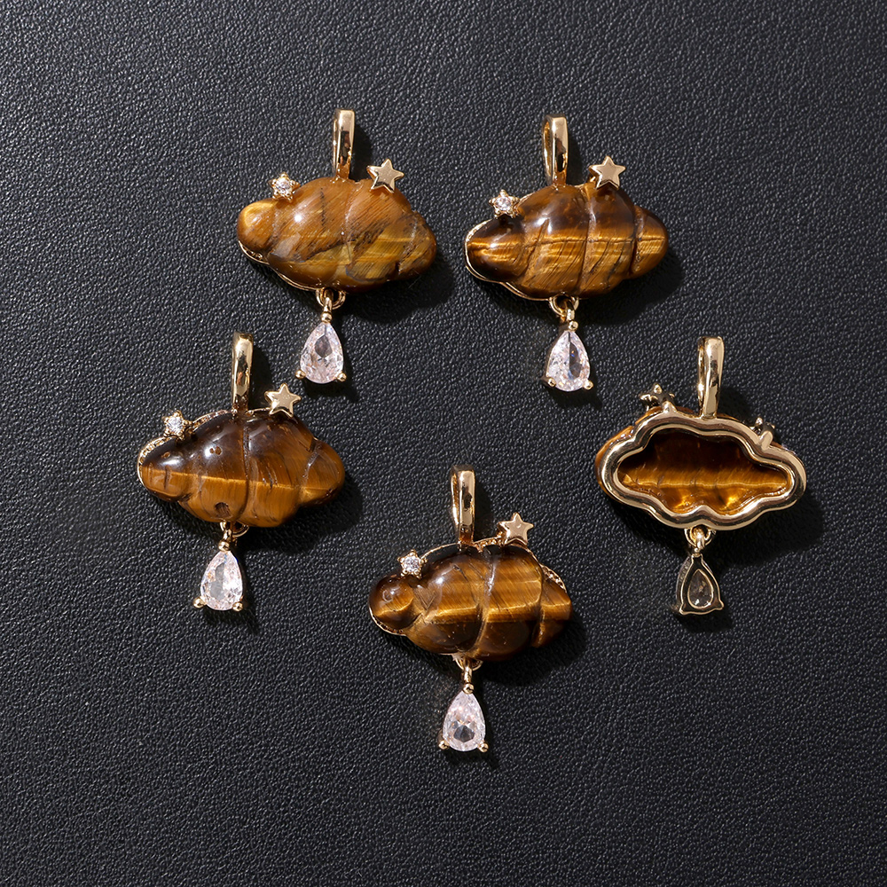 1PC Natural Stone Quartz Penda - Charm Necklace Dainty บทวิจารณ์และราคา
