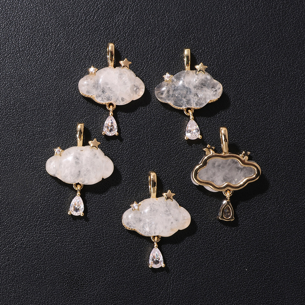 1PC Natural Stone Quartz Penda - Charm Necklace Dainty บทวิจารณ์และราคา