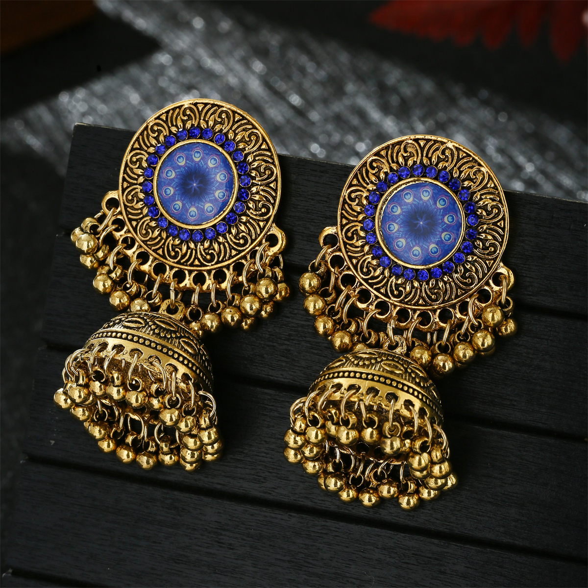 Classic Ethnic Red Flower Jhum - Tassel Earrings Boho บทวิจารณ์และราคา