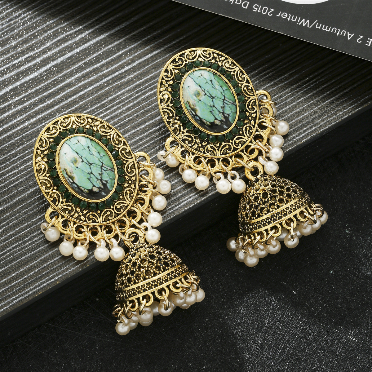 Classic Ethnic Red Flower Jhum - Tassel Earrings Boho บทวิจารณ์และราคา