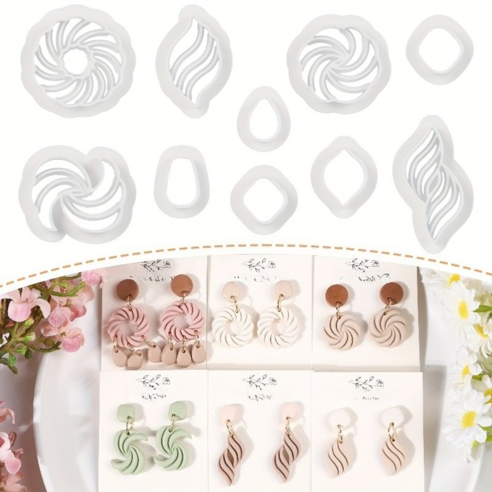 10Pcs Boho Swirl Polymer Clay  - Tassel Earrings Boho บทวิจารณ์และราคา