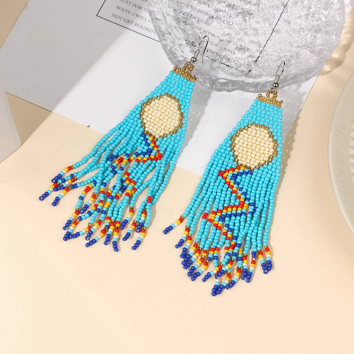 Rice bead earrings Tassel Orig - Tassel Earrings Boho บทวิจารณ์และราคา