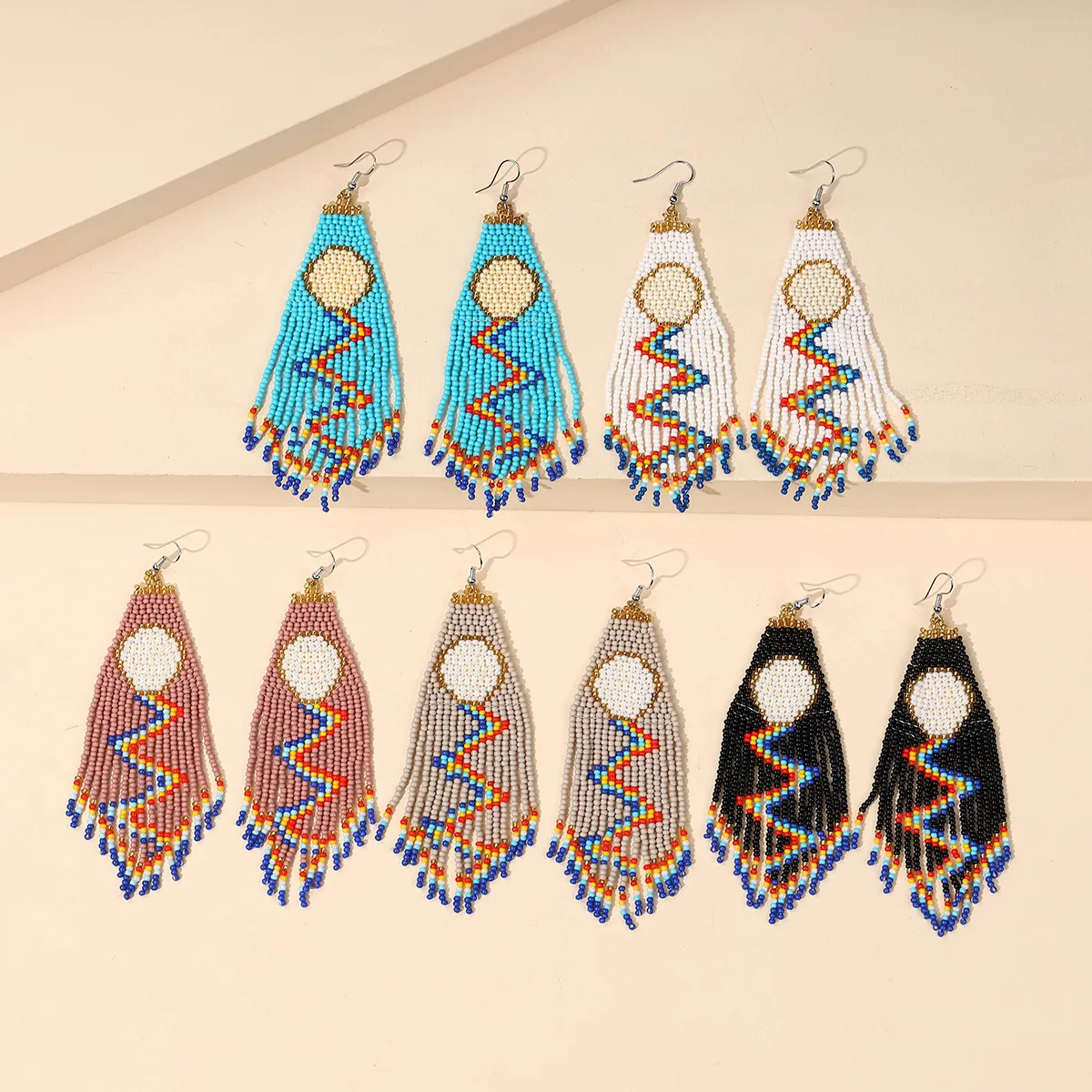 Rice bead earrings Tassel Orig - Tassel Earrings Boho บทวิจารณ์และราคา