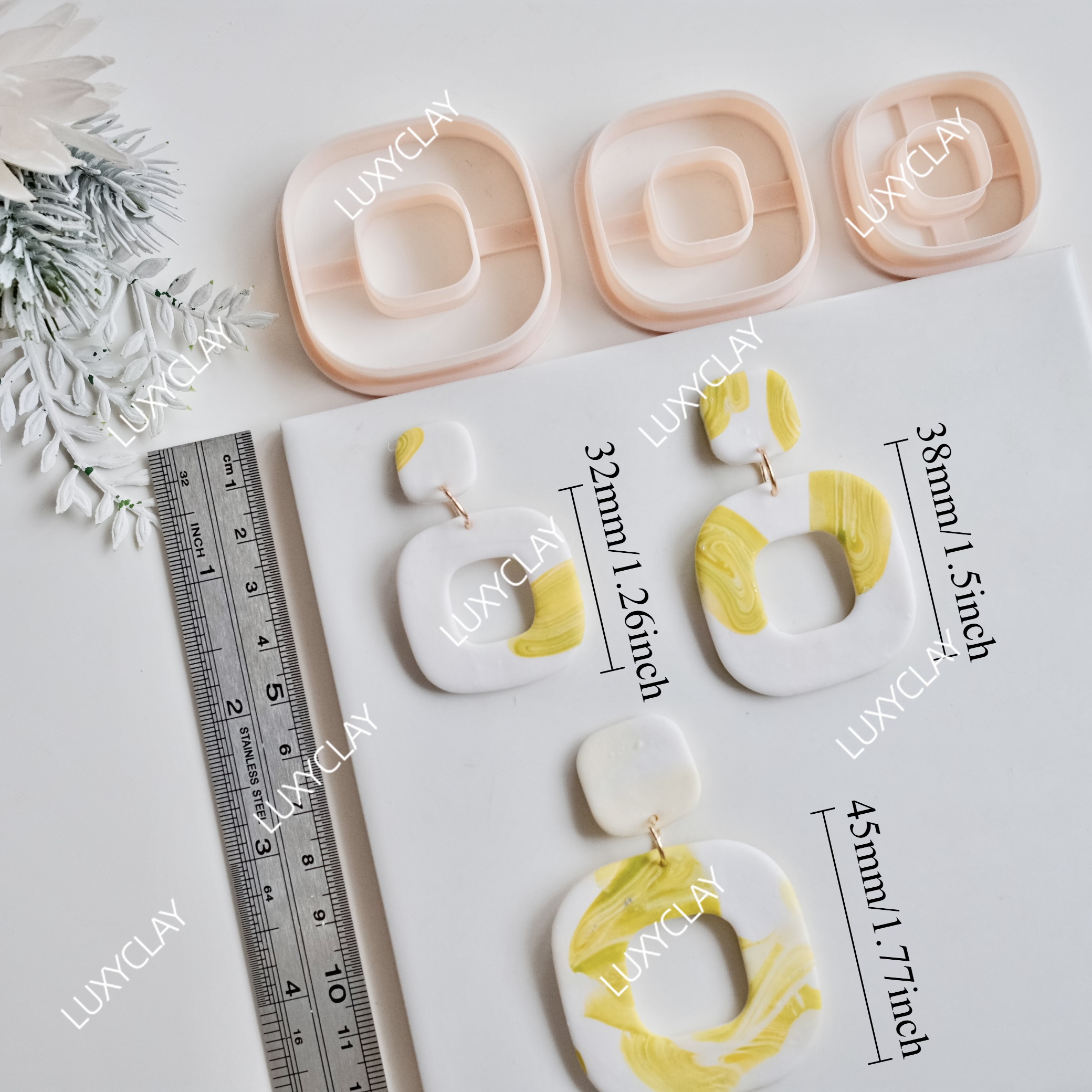 3pcs Hollow Circle Square Donu - Tassel Earrings Boho บทวิจารณ์และราคา