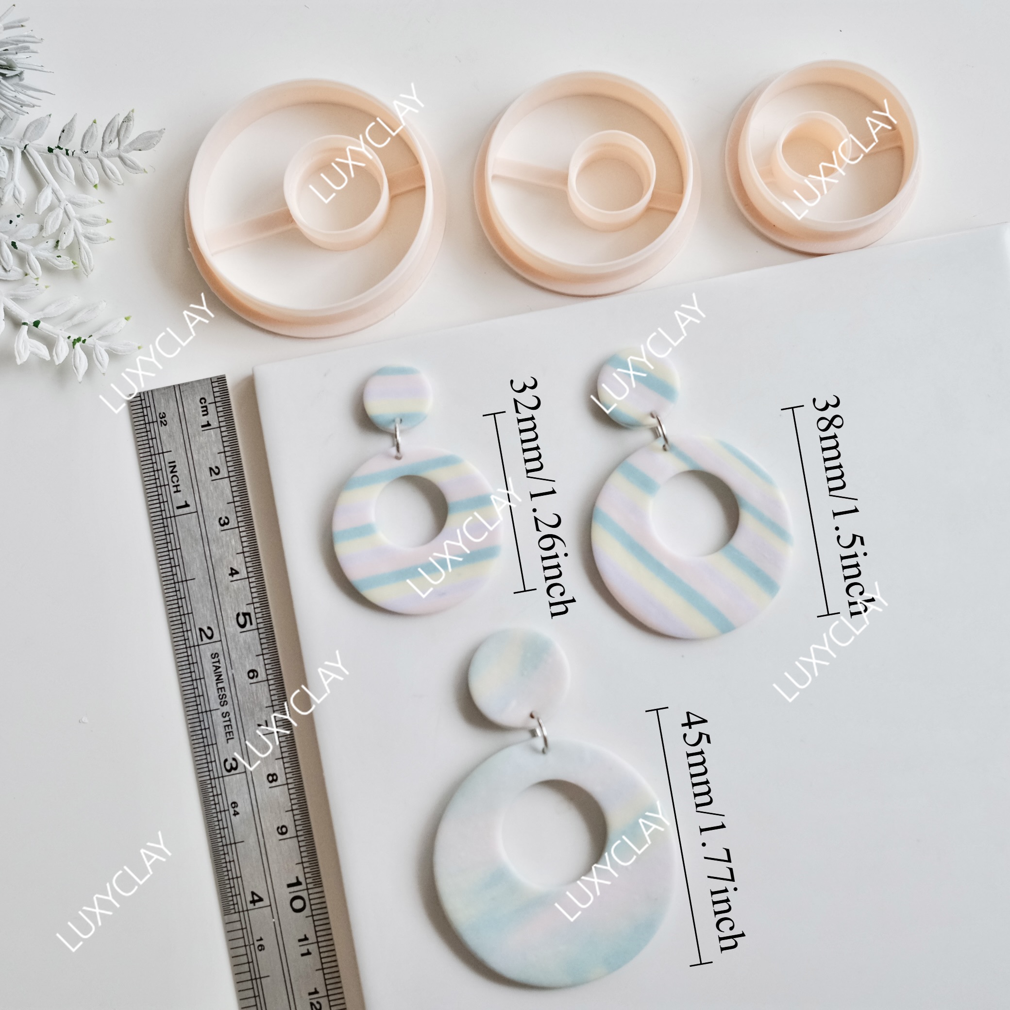 3pcs Hollow Circle Square Donu - Tassel Earrings Boho บทวิจารณ์และราคา