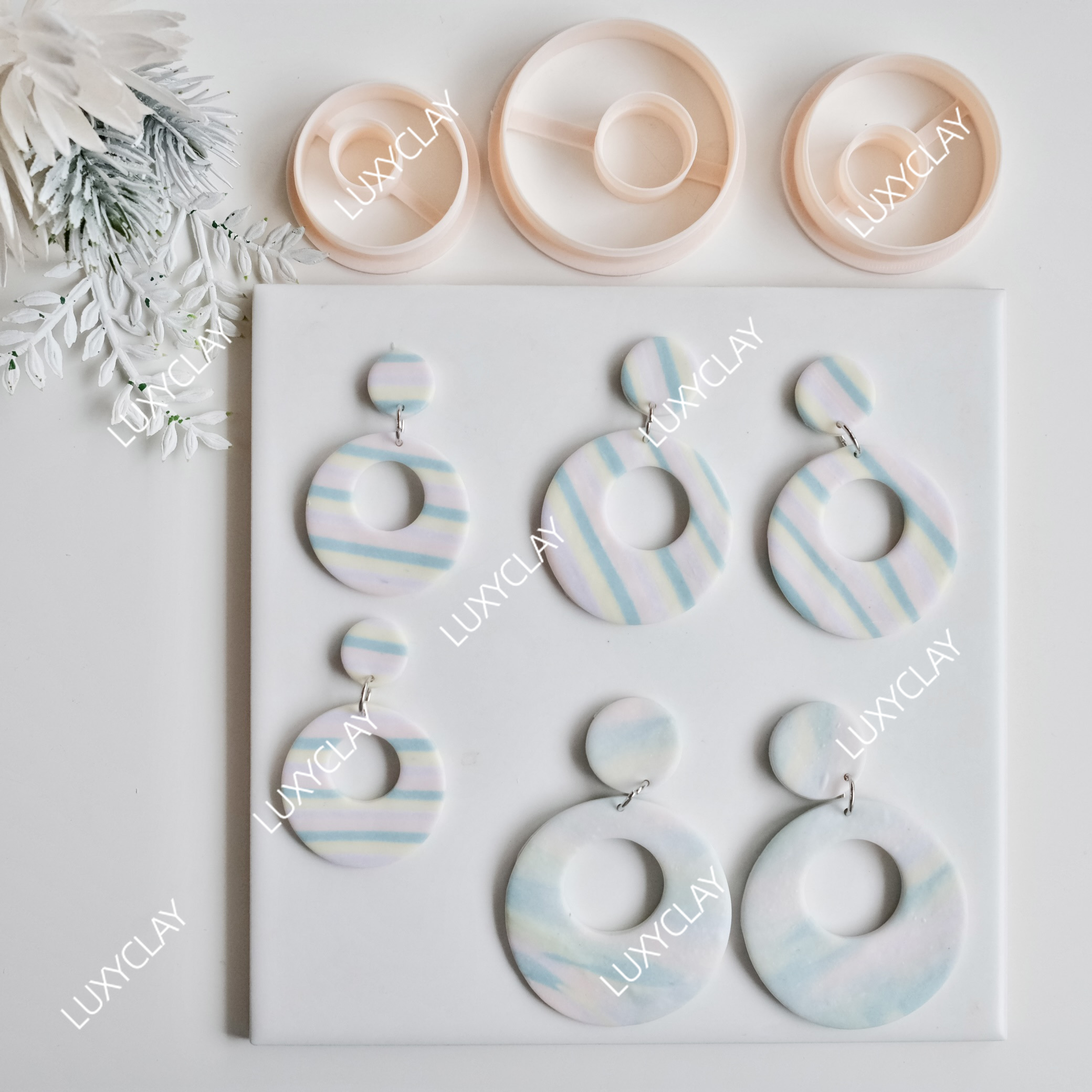 3pcs Hollow Circle Square Donu - Tassel Earrings Boho บทวิจารณ์และราคา