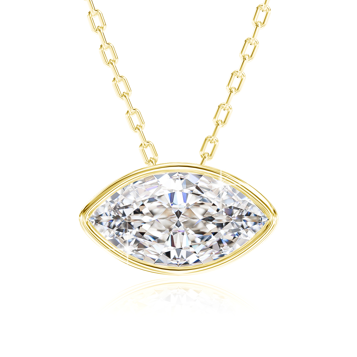 Real 14K Gold Filled Marquise  - Charm Necklace Dainty บทวิจารณ์และราคา