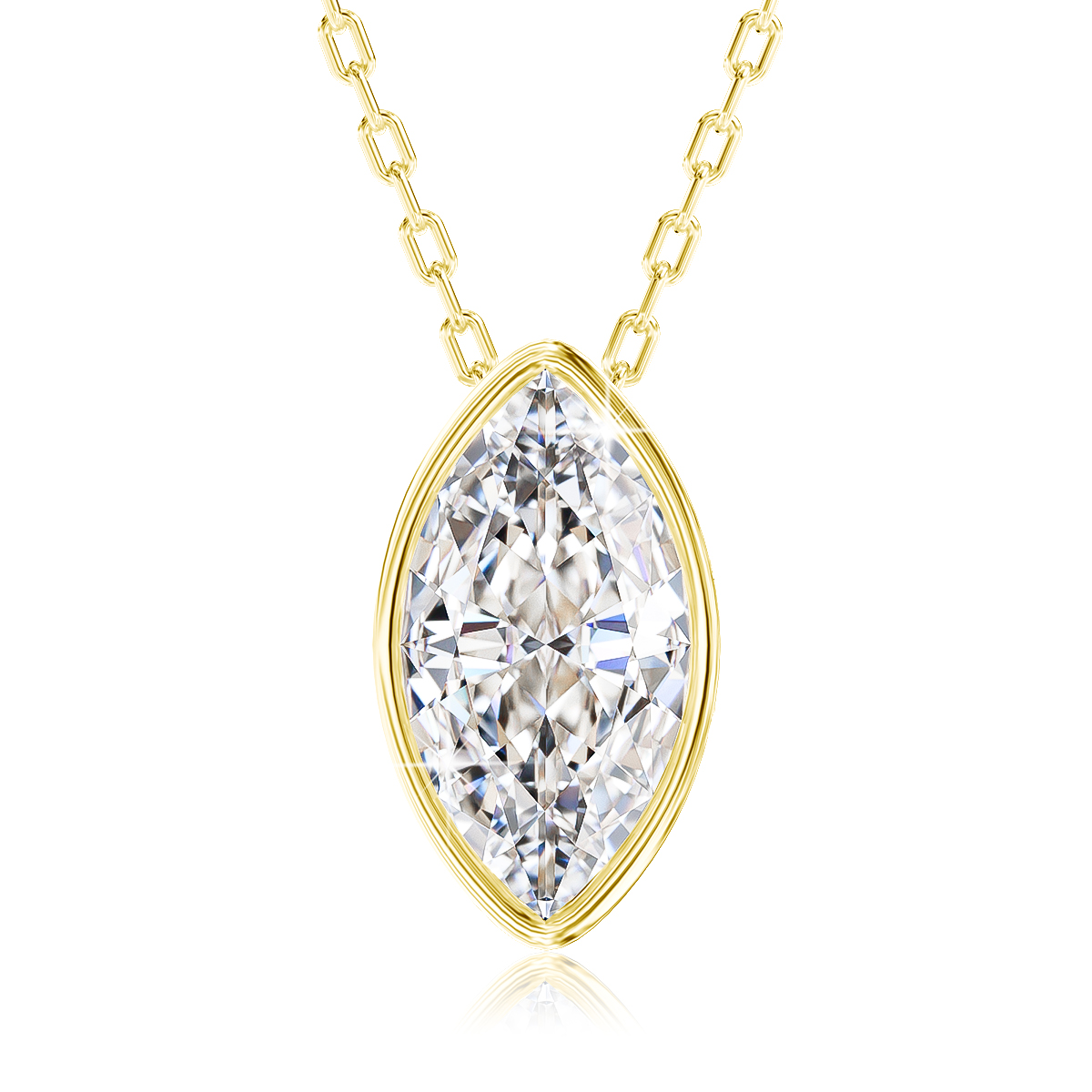Real 14K Gold Filled Marquise  - Charm Necklace Dainty บทวิจารณ์และราคา