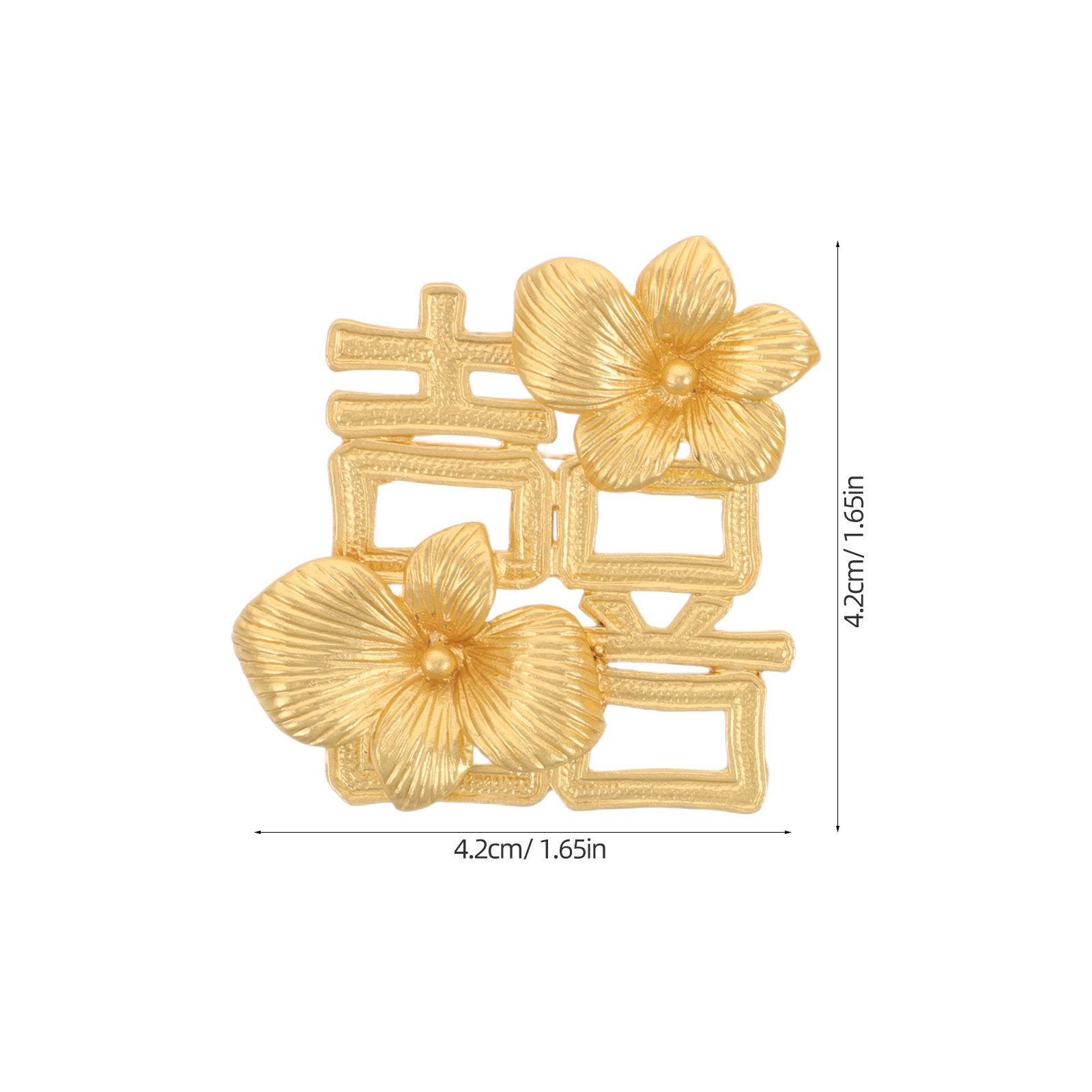 2Pcs Wedding Happiness Charact - Brooch Pin Gold บทวิจารณ์และราคา