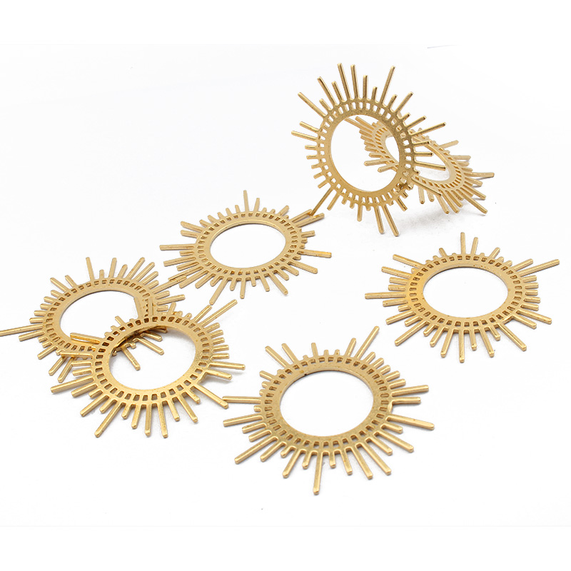 5pcs/lot Raw Brass Sun Burst C - Tassel Earrings Boho บทวิจารณ์และราคา