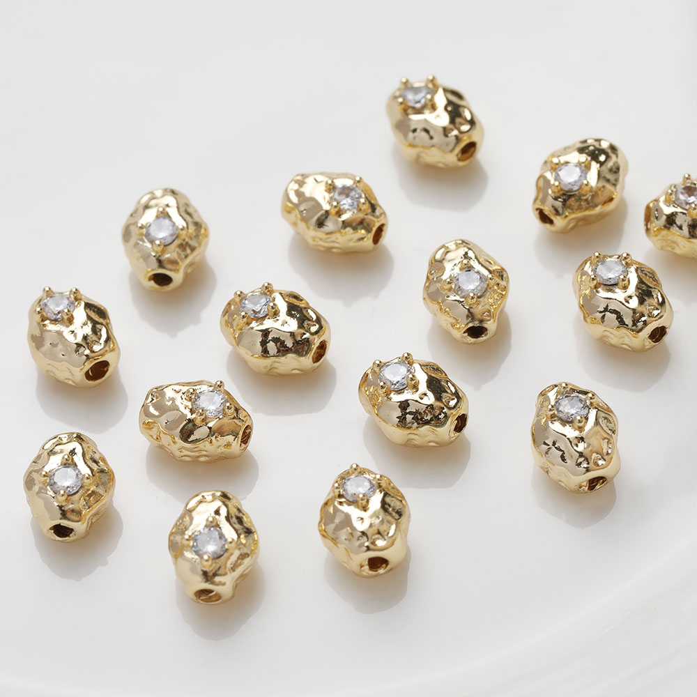 4PCS Dainty Oval Brass Beads S - Charm Necklace Dainty บทวิจารณ์และราคา