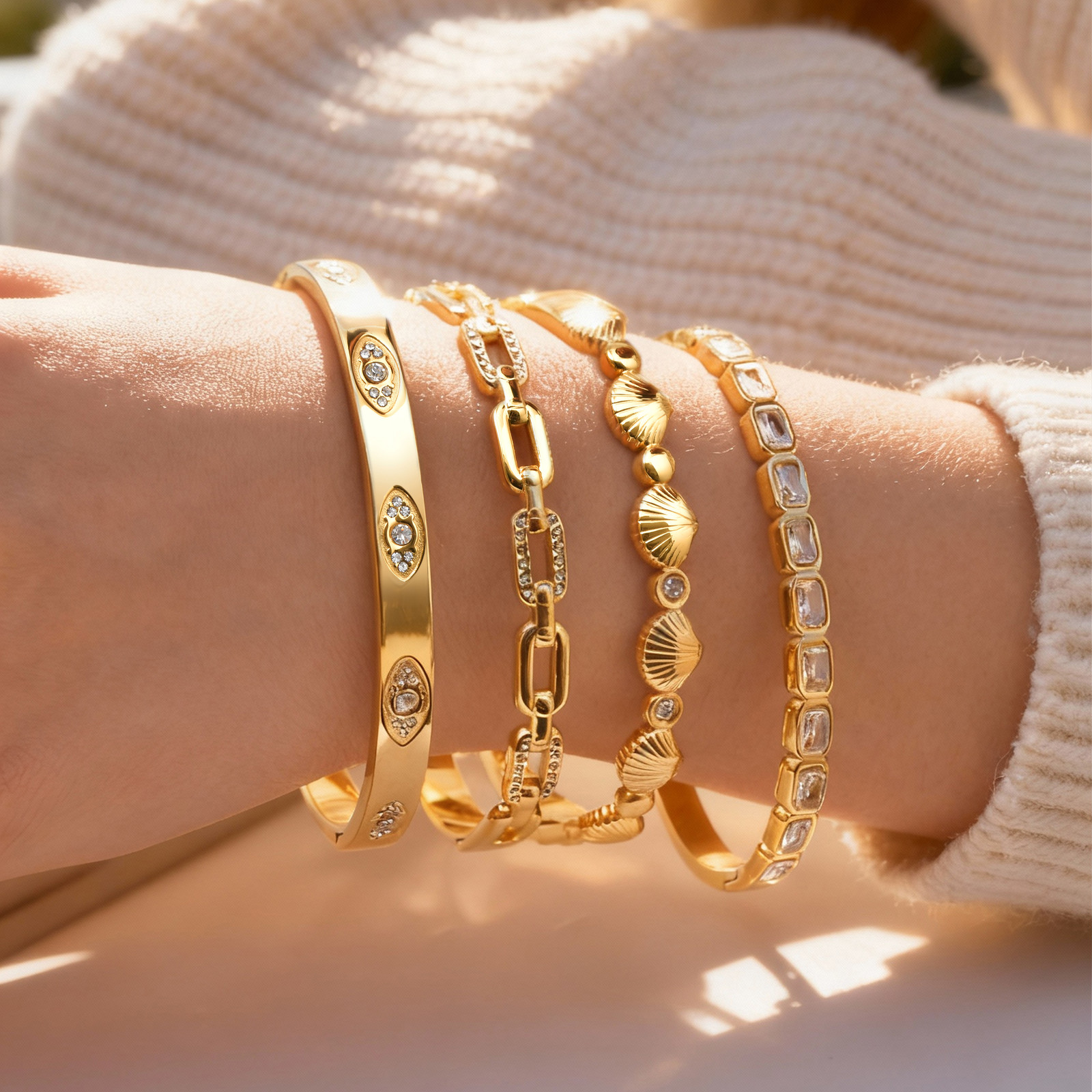 14K Gold Plated Bracelets for  - Evil Eye Bracelet บทวิจารณ์และราคา