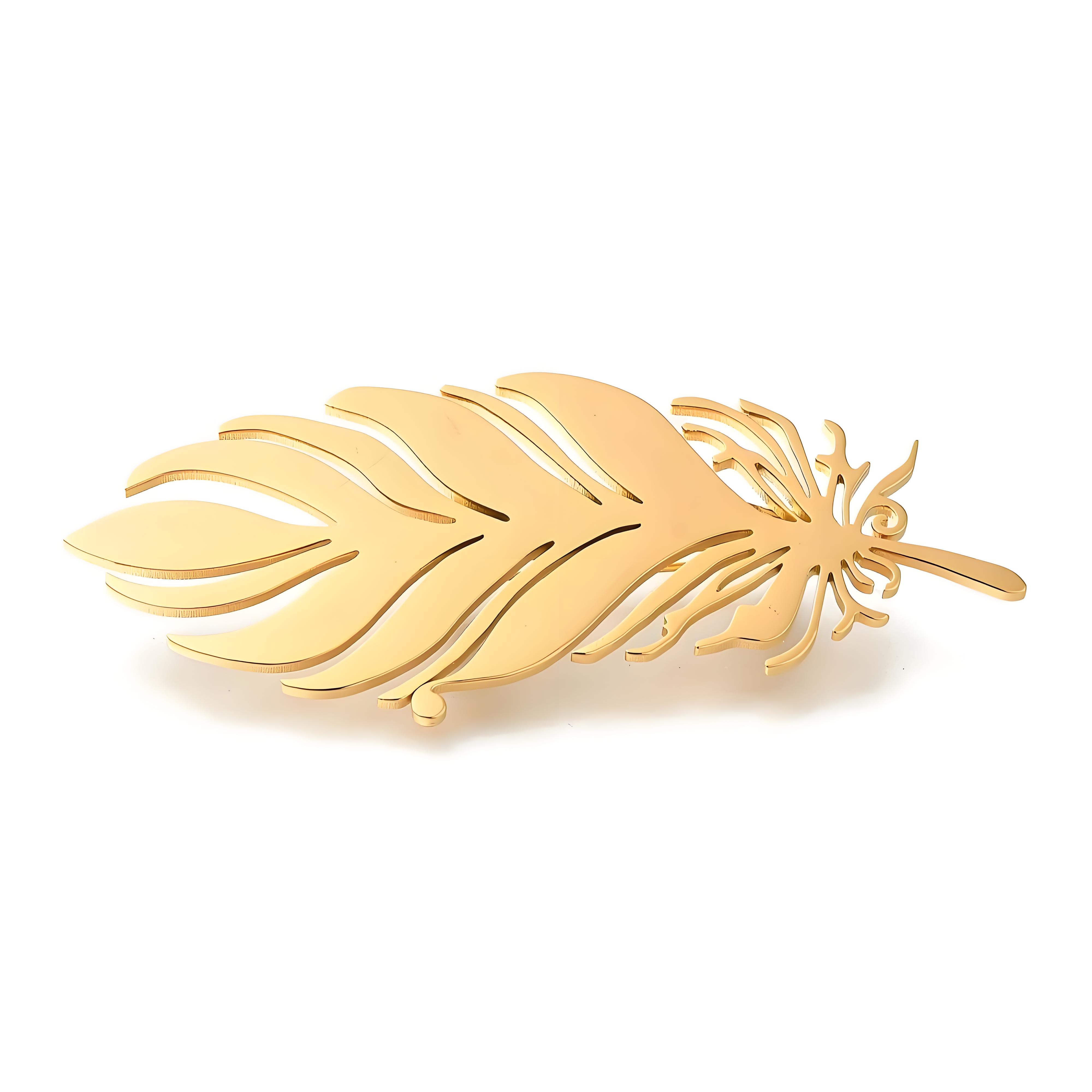 Gold - Plated Feather Brooch,  - Brooch Pin Gold บทวิจารณ์และราคา