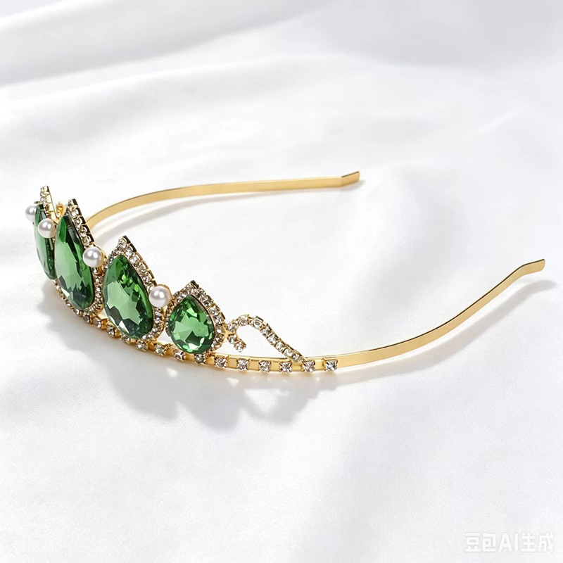 Green Water Drop Rhinestone Cr - Women Accessories Dropshipping บทวิจารณ์และราคา