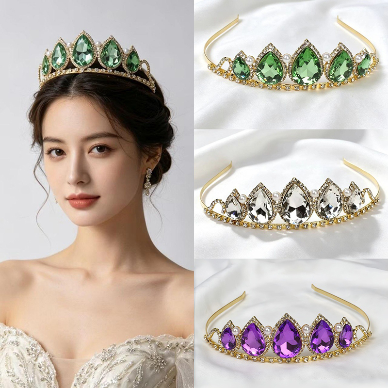 Green Water Drop Rhinestone Cr - Women Accessories Dropshipping บทวิจารณ์และราคา