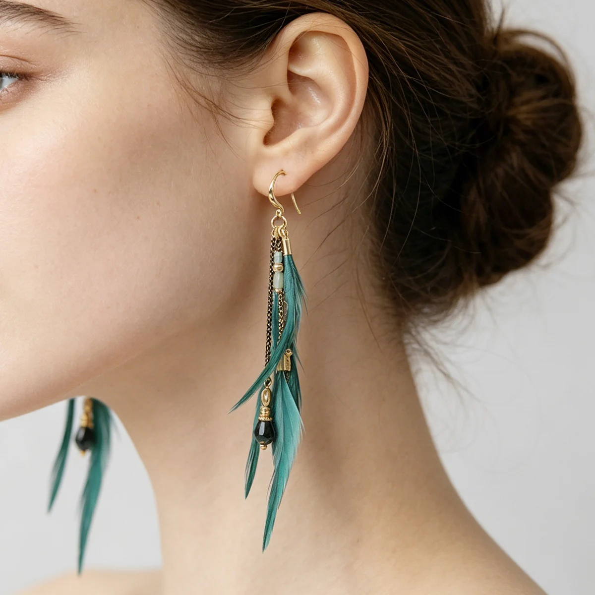 Trendy Women Boho Feather Tass - Tassel Earrings Boho บทวิจารณ์และราคา