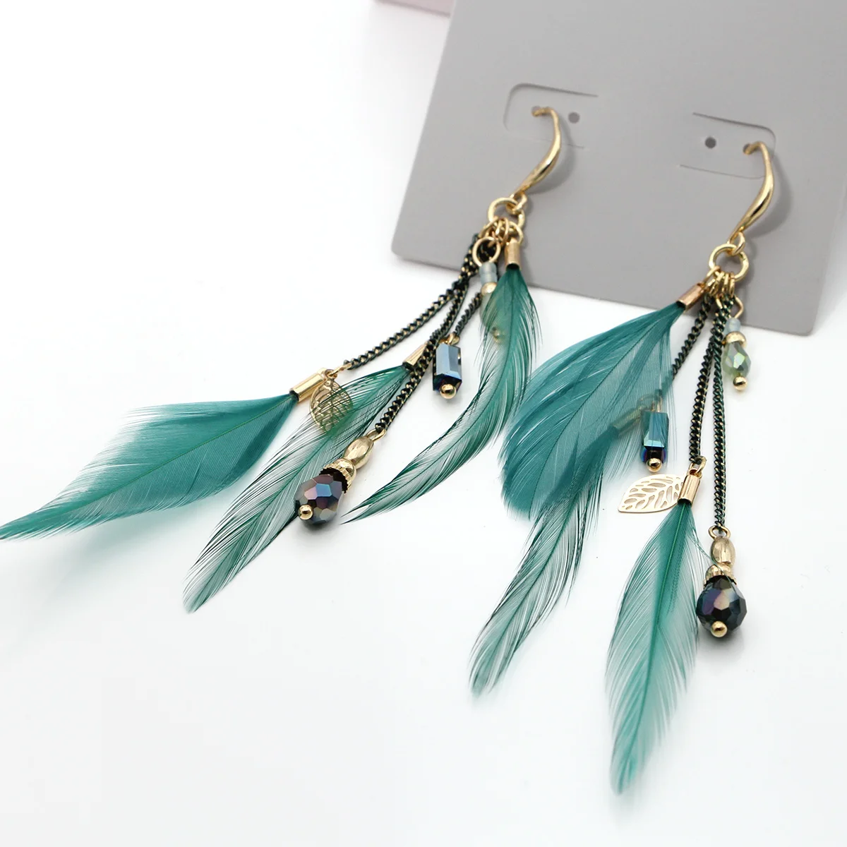 Trendy Women Boho Feather Tass - Tassel Earrings Boho บทวิจารณ์และราคา
