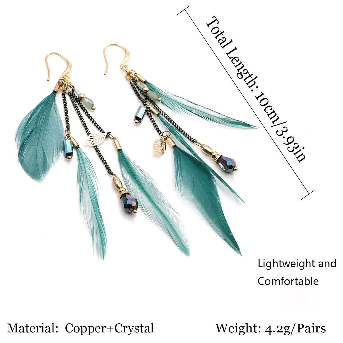 Trendy Women Boho Feather Tass - Tassel Earrings Boho บทวิจารณ์และราคา