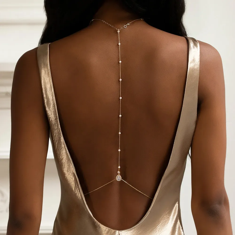 Fashion Bridal Back Chain Jewe - Women Accessories Dropshipping บทวิจารณ์และราคา