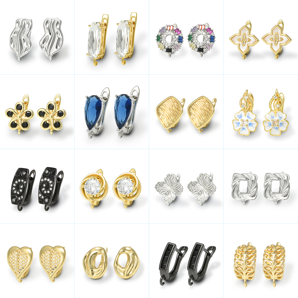 1 Pair 18K Gold Plated Brass E - Women Accessories Earrings บทวิจารณ์และราคา