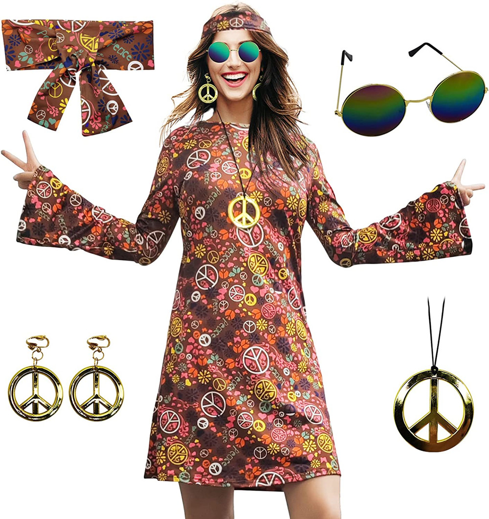 5pcs Set 60s 70s Women Hippie  - Women'S Accessories In The 60S บทวิจารณ์และราคา